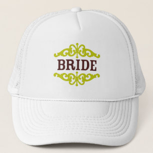 Bride Cap (Chocolate Brown & Chartreuse)
