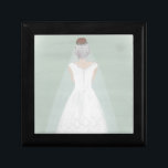 Bride card gift box<br><div class="desc">Original painting of a bride in a white wedding dress and veil</div>