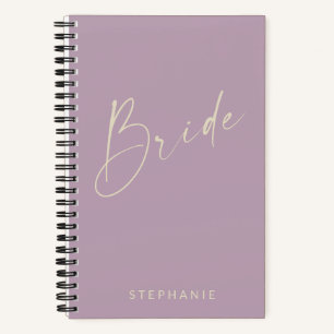 Bride Chic Minimalist Lilac Personalized   Notebook