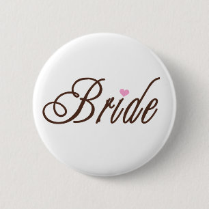 Bride Classy Browns 2 Inch Round Button