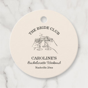 Bride Club Bachelorette Weekend Favour Cocktail  Tags