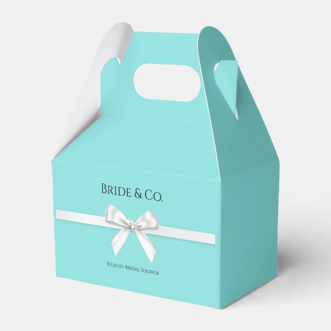 Bride & Co. Baby & Co Turquoise & Teal Invitation Favor Box (Front Side)