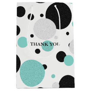 BRIDE & CO Blue And Black Polka Dot Party Gift Bag