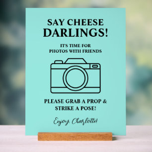 Bride & Co. Bridal Shower Teal Acrylic Sign