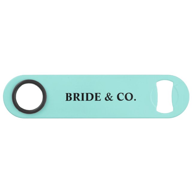 Bride & Co. Bridal Shower Turquoise Bar Key (Front (Horizontal))
