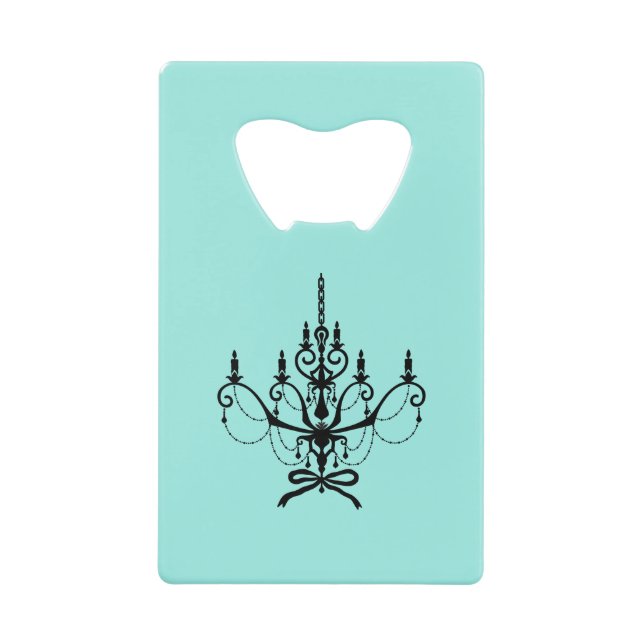 Bride & Co. Bridal Shower Turquoise Credit Card Bottle Opener (Front)