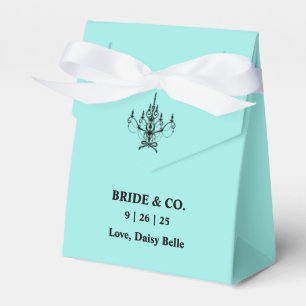 Bride & Co. Bridal Shower Turquoise Favor Box