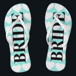 BRIDE & CO Bride Teal Blue Wedding Flip Flops<br><div class="desc">Put a smile on her face when she receives these fun flip flops, be sure to give her the matching bag, she will love this fabulous gift! Look for coordinating groom flip flops, it makes the perfect Jack and Jill party gift set! All part of the BRIDE & CO. collection....</div>