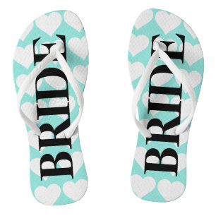 BRIDE & CO Bride Teal Blue Wedding Flip Flops