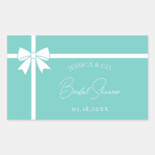 Bride & Co Elegant White Bow Ribbon Bridal Shower Sticker