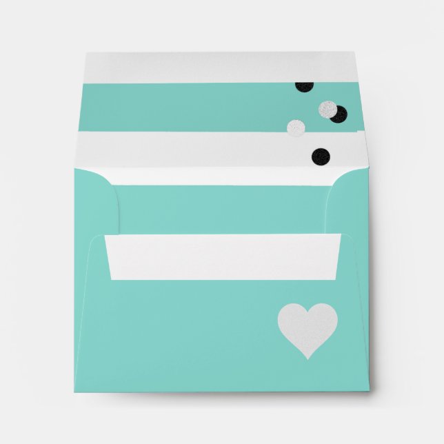 BRIDE & CO. Enveloppe Turquoise Blue Party Shower  (Dos (Bas))