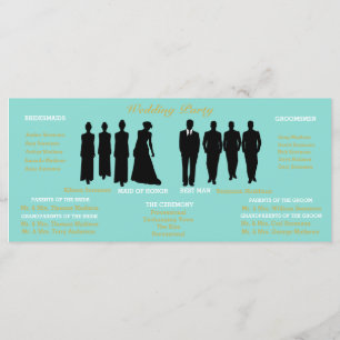 BRIDE Co Gold Teal Blue Polka Dot Wedding Ceremony Program
