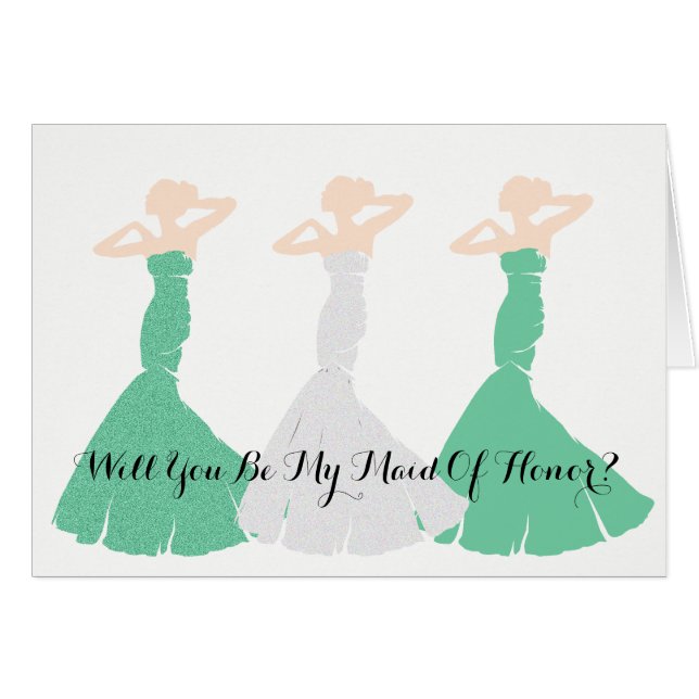 BRIDE & CO Green Soyez ma servante d'honneur Note (Devant Horizontal)