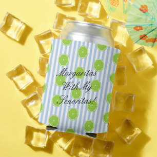 BRIDE & CO Lime Seersucker Bridesmaid Fiesta Party Can Cooler