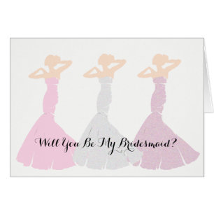 BRIDE CO Pink Be My Bridesmaid Bridal Party Note