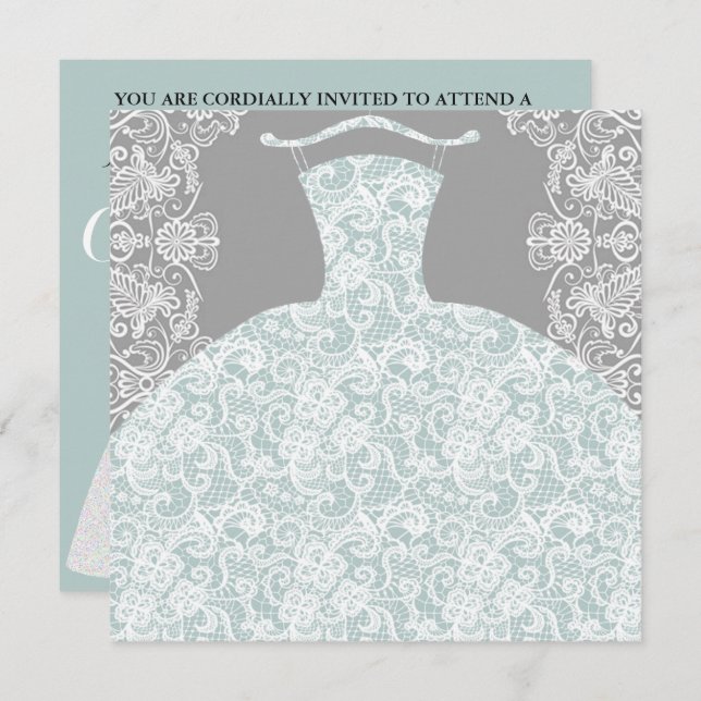 BRIDE CO Something Blue Here Comes The Bride Party Invitation (Front/Back)