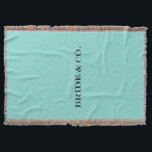 BRIDE CO Teal Blue Wedding Bridal Party Room Decor Throw Blanket<br><div class="desc">This throw blanket makes the perfect accent to your home and will be a keepsake for years to come.  Just another way to make your party special,  all part of the BRIDE & CO. collection.</div>