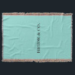 BRIDE CO Teal Blue Wedding Bridal Party Room Decor Throw Blanket<br><div class="desc">This throw blanket makes the perfect accent to your home and will be a keepsake for years to come.  Just another way to make your party special,  all part of the BRIDE & CO. collection.</div>