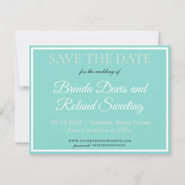 BRIDE CO Touch Of Silver Traditional Wedding Suite Save The Date (Front)