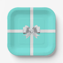 Bride & Co. Turquoise/Teal Bridal Party Plates