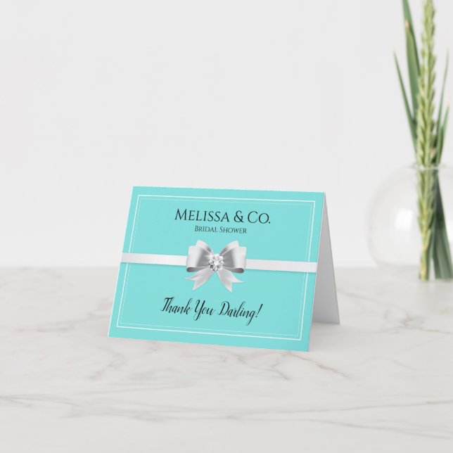 Bride&Co Turquoise, Teal Thank You Card (Front)