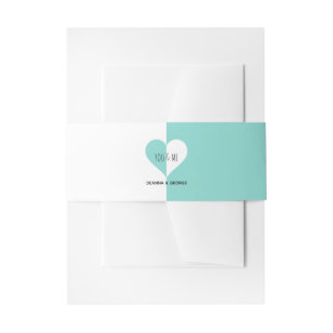 BRIDE & Co You & Me Teal Blue Wedding Suite Invitation Belly Band