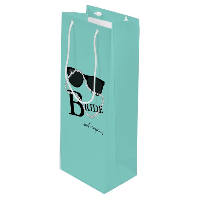 Bride Company Celebrate Diamond Tiara Party Wine Gift Bag (Front Angled)