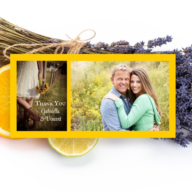 Bride, Cowboy Boots, Sunflowers Wedding Thank You Card (Creator Uploaded)