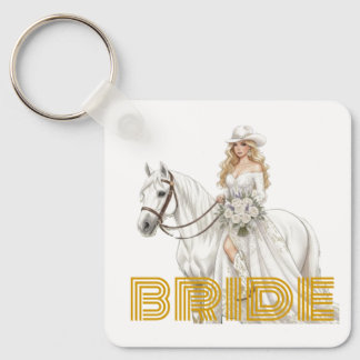 bride cowgirl keychain