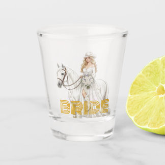 bride cowgirl shot glass