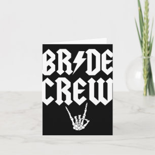 Bride Crew Rock N Roll Gothic Halloween Bacheloret Card