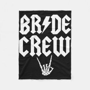 Bride Crew Rock N Roll Gothic Halloween Bacheloret Fleece Blanket