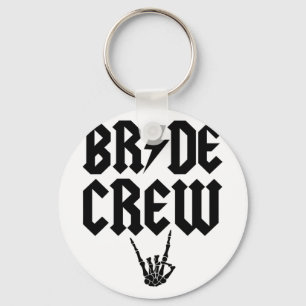 Bride Crew Rock N Roll Skeleton Hand Halloween Bac Keychain