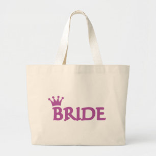 bride crown icon large tote bag