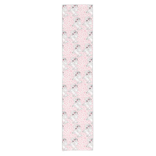 Bride Dachshund Dog Hearts Wedding Bachelorette Short Table Runner