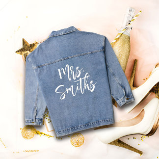 Bride Denim Jacket, Customized Personalized Mrs Denim Jacket