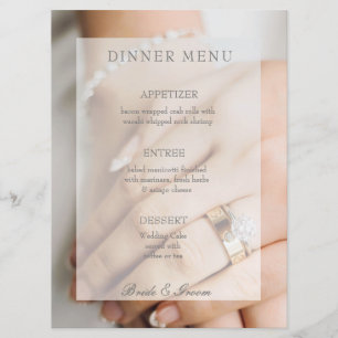 Bride diamond ring editable wedding menu