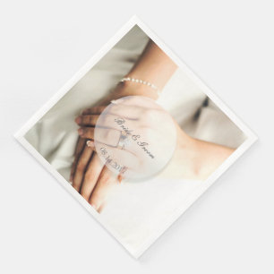 Bride diamond ring editable wedding napkin