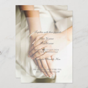 Bride Diamond Ring Wedding Invitation