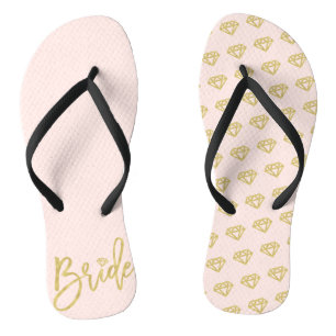 Bride Diamonds Bridal Party Wedding Flip Flops