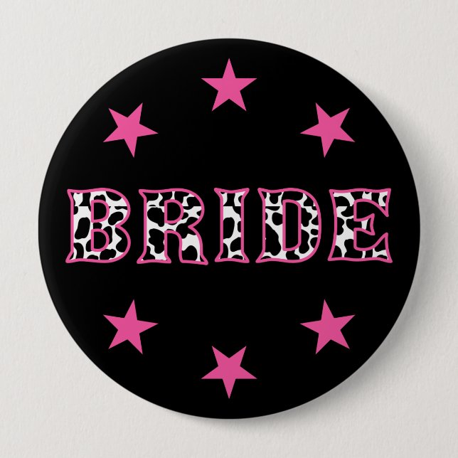 Bride Disco Cowgirl Bachelorette Party 4 Inch Round Button (Front)