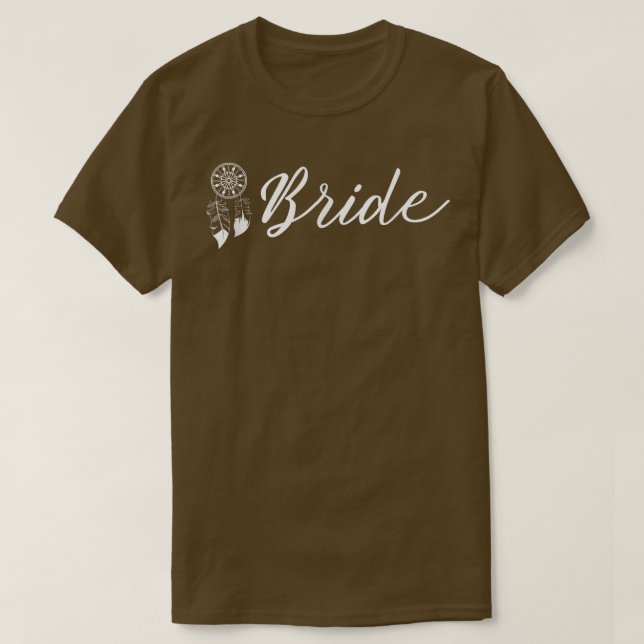 Bride Dreamcatcher Native American Indigenous Wedd T-Shirt (Design Front)