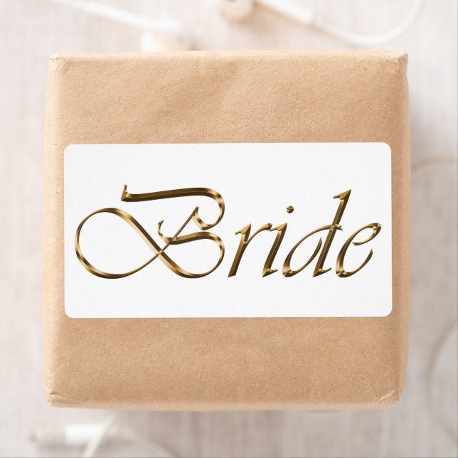 Bride écriture or blanc calligraphie élégante chic (En situation)
