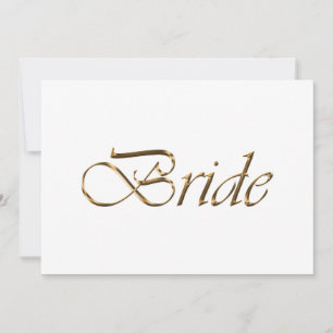Bride Elegant gold script Wedding table place card