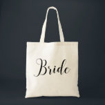Bride. Elegant minimalist simple script wedding Tote Bag<br><div class="desc">Elegant minimalist simple script wedding tote bag for bride.</div>