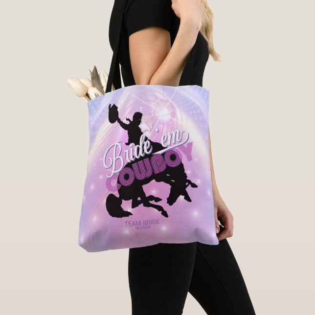 Bride 'em Cowboy Bachelorette v2 Team Bride ID928 Tote Bag (Close Up)