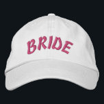 Bride Embroidered Baseball Cap - Custom Text<br><div class="desc">The perfect bridal accessory! This custom embroidered baseball cap is crafted from 100% cotton twill for breathable comfort. Features premium stitching that won't fade, ideal for outdoor weddings or tropical honeymoons. Add names/dates - pairs perfectly with bridal squad jackets! 🧢💍 Premium 100% cotton twill (no cheap polyester blends) *💍 Thick...</div>