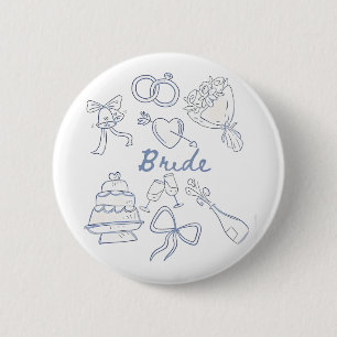 Bride Engagement Wedding Couples Husband Wife 2 Inch Round Button