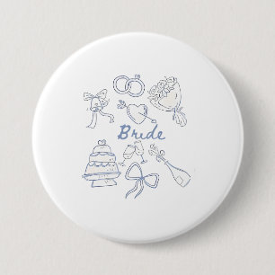 Bride Engagement Wedding Couples Husband Wife 3 Inch Round Button