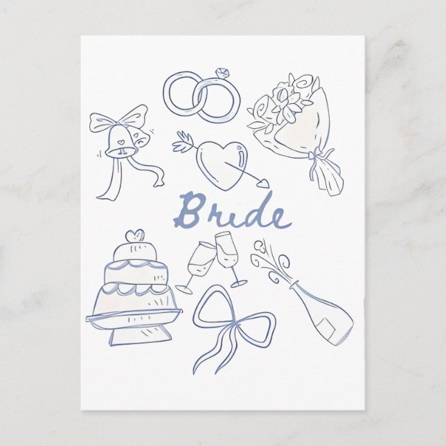 Bride Engagement Wedding Couples Husband Wife Holiday Postcard (Front)